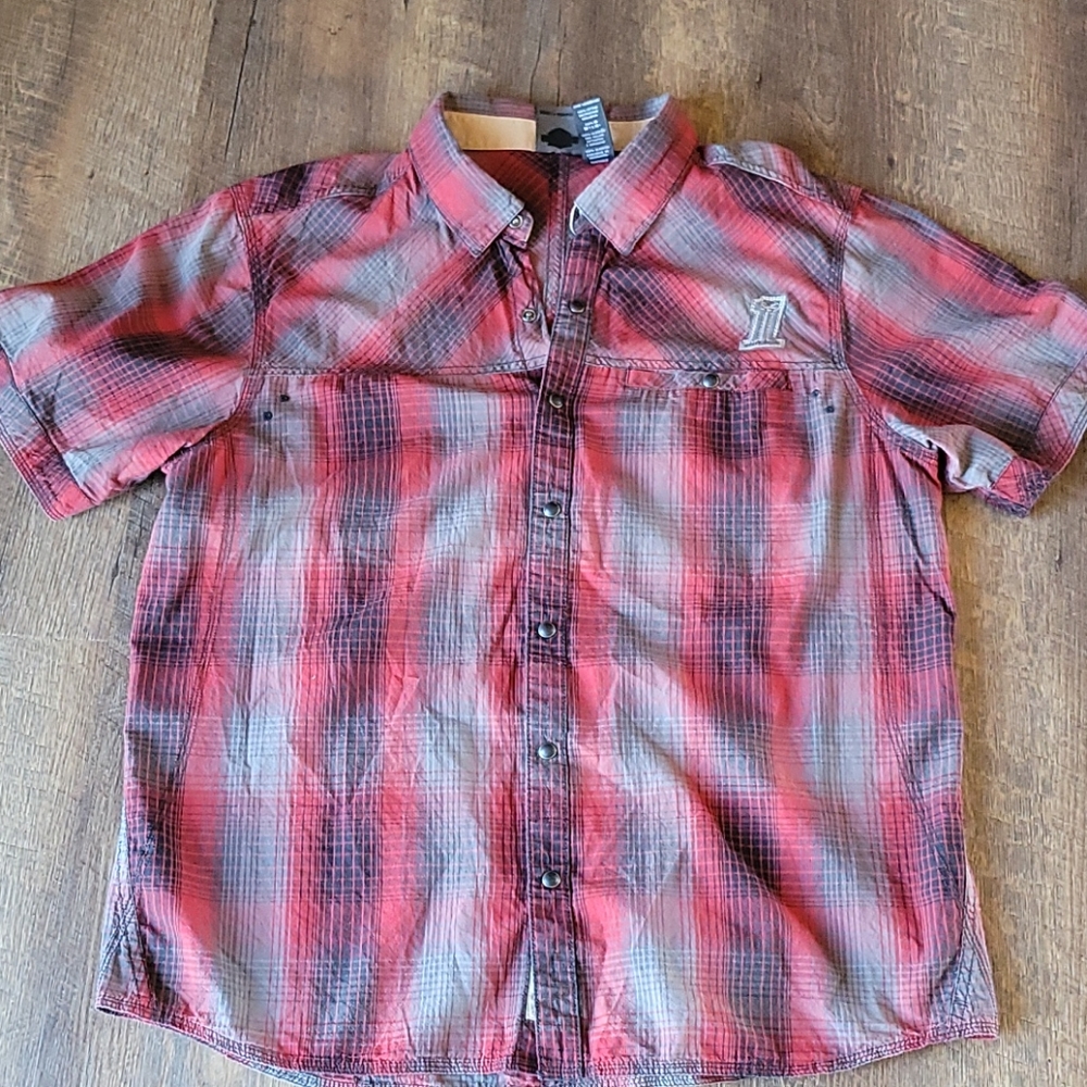 Harley Davidson  Plaid button down shirt